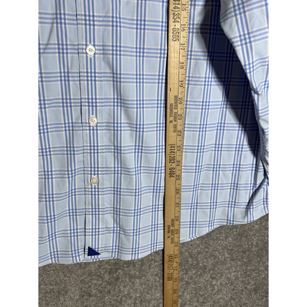 Untuckit Long Sleeve Button Up Shirt Mens Size XXL Blue Pink Nylon Stretch - Picture 6 of 6